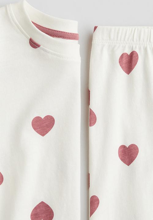H&M - Printed cotton pyjamas - white/hearts