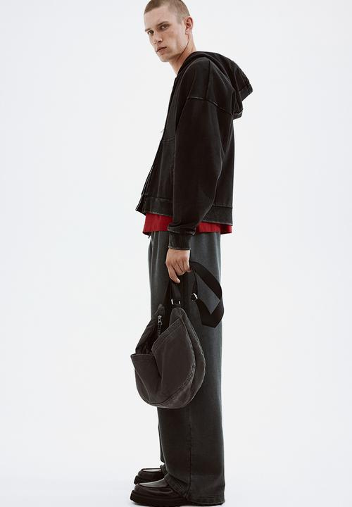 H&M - Oversized fit zip-through hoodie - black