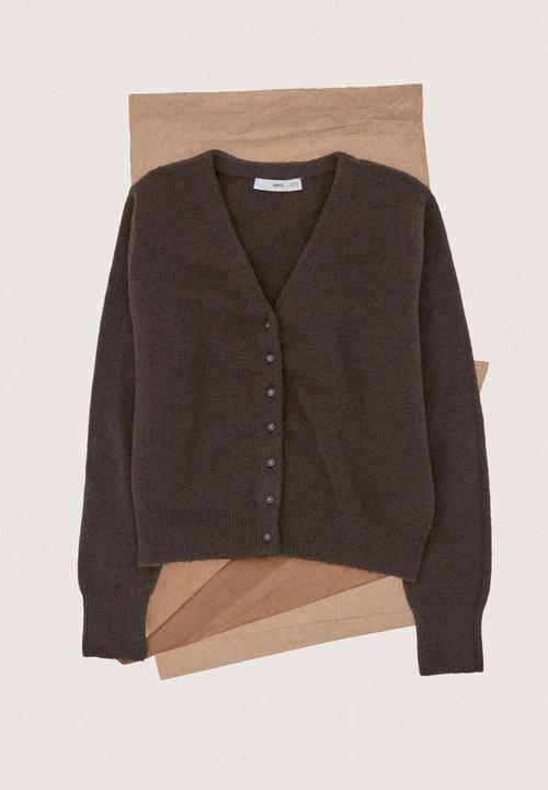 MANGO - Cardigan simone - dark brown