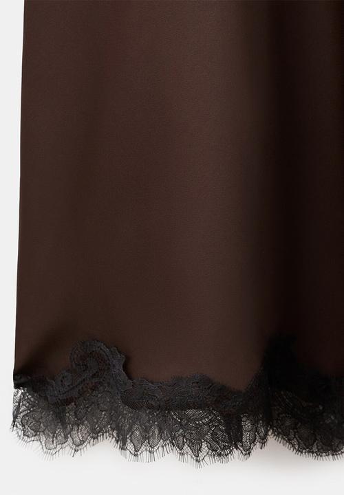 MANGO - Dress silver - brown