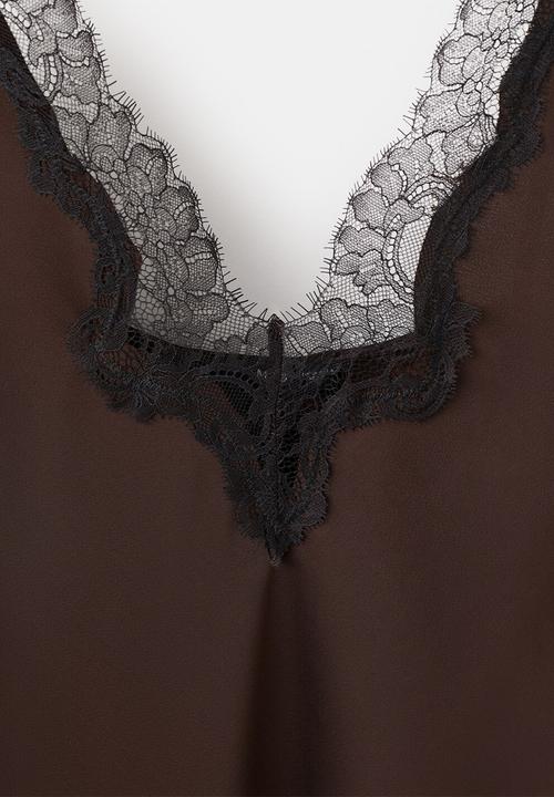 MANGO - Dress silver - brown