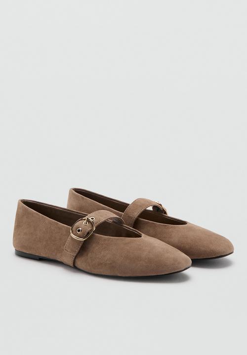 MANGO - Dor suede mary-jane pump - light/pastel brown