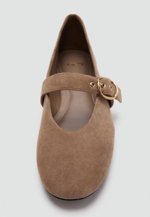 MANGO - Dor suede mary-jane pump - light/pastel brown