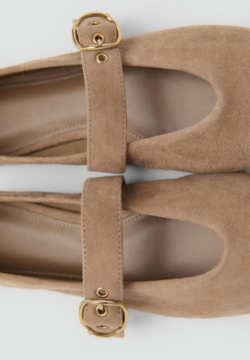 MANGO - Dor suede mary-jane pump - light/pastel brown