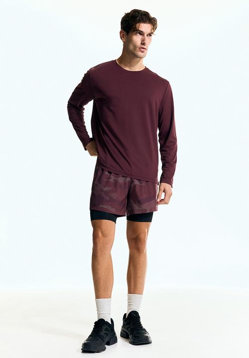 H&M - Long-sleeved sports top with drymove™ - light burgundy