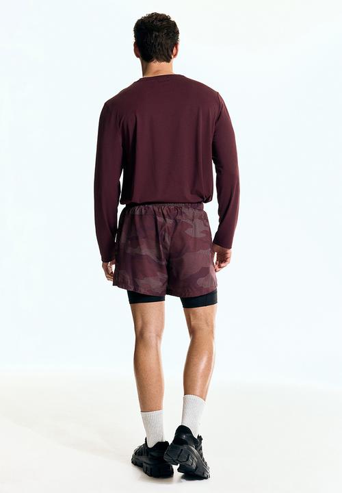 H&M - Long-sleeved sports top with drymove™ - light burgundy