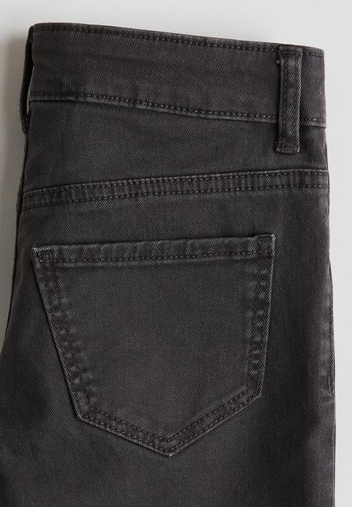 H&M - Wide leg twill trousers - denim black