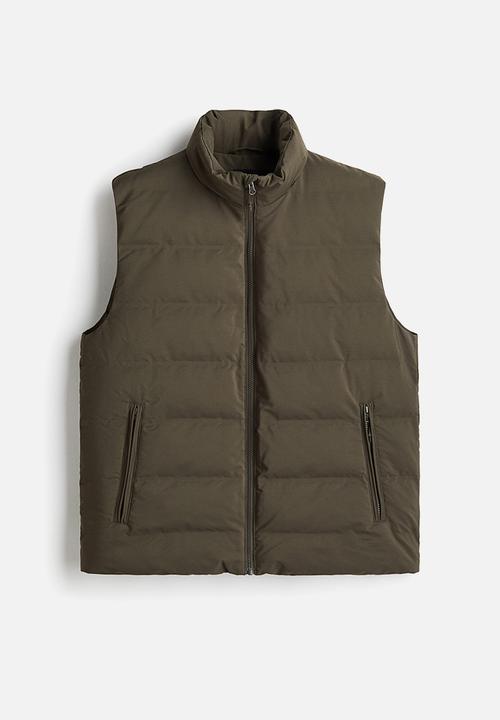 H&M - Padded gilet - dark khaki green 
