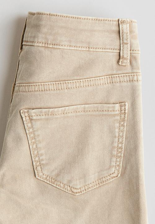 H&M - Wide leg twill trousers - light beige 