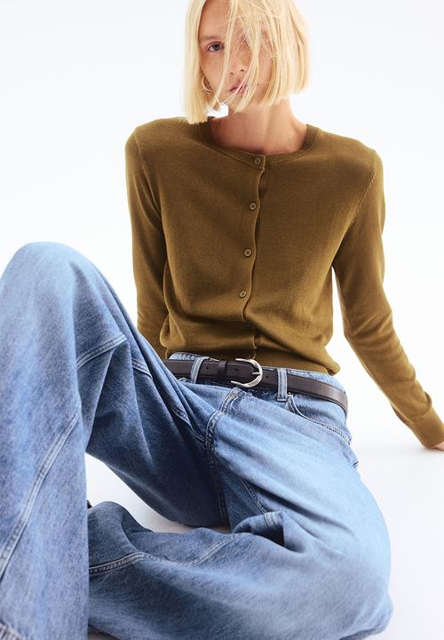 H&M - Fine-knit cardigan - olive green 