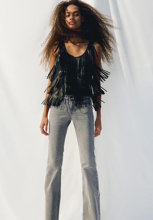 H&M - Flared low jeans - denim grey 