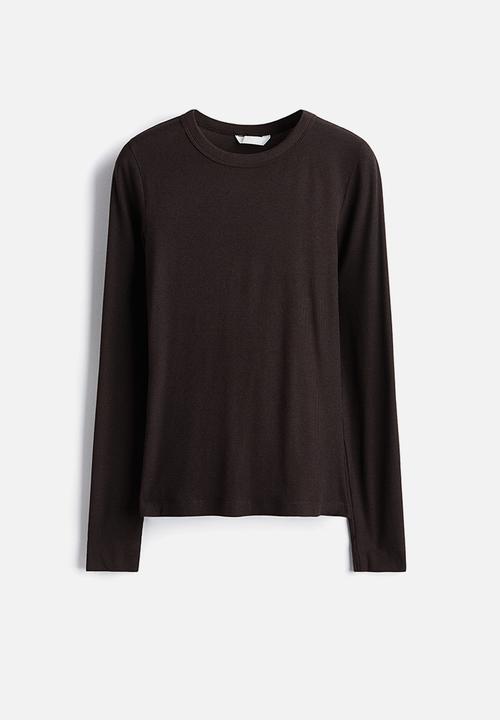 H&M - Ribbed top - dark brown