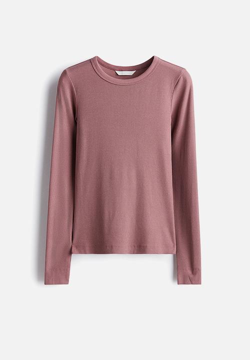 H&M - Ribbed top - dusty pink