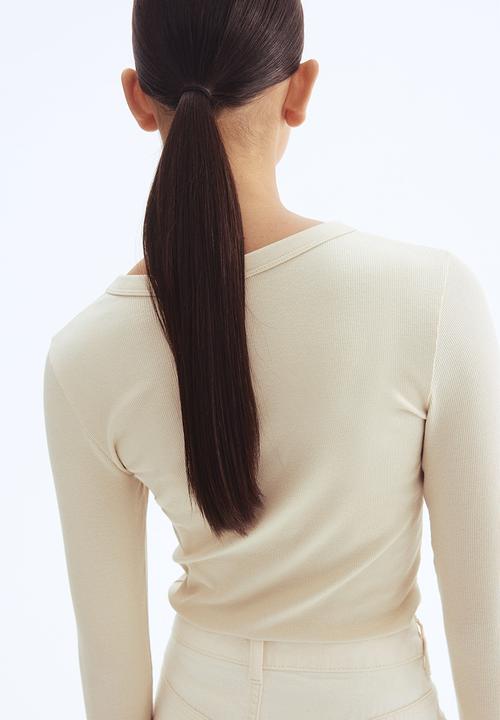 H&M - Ribbed top - light beige