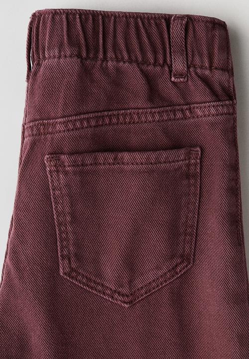 H&M - Wide leg jeans - dark red