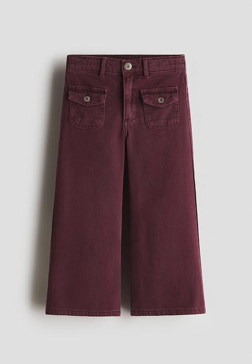 H&M - Wide leg jeans - dark red