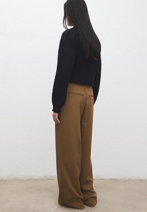 MANGO - Trousers milo - medium brown