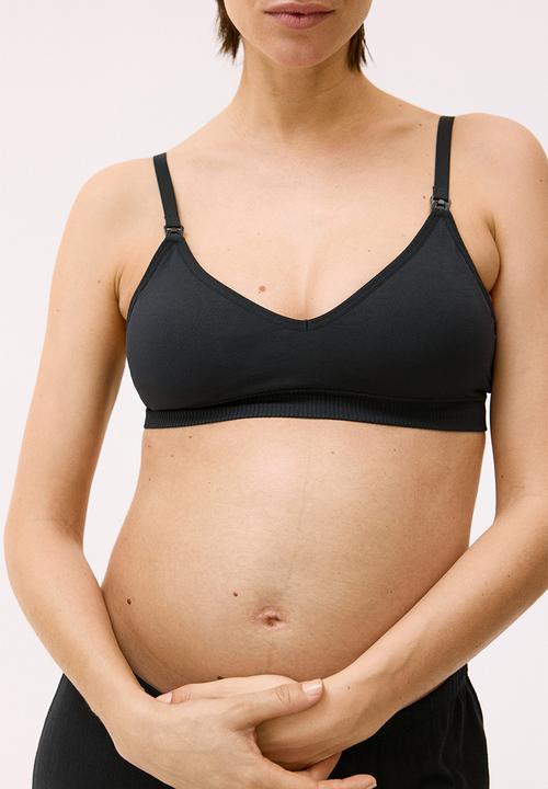 H&M - Mama 2-pack seamless padded nursing bras - powder pink/black