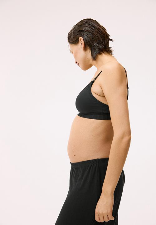 H&M - Mama 2-pack seamless padded nursing bras - powder pink/black