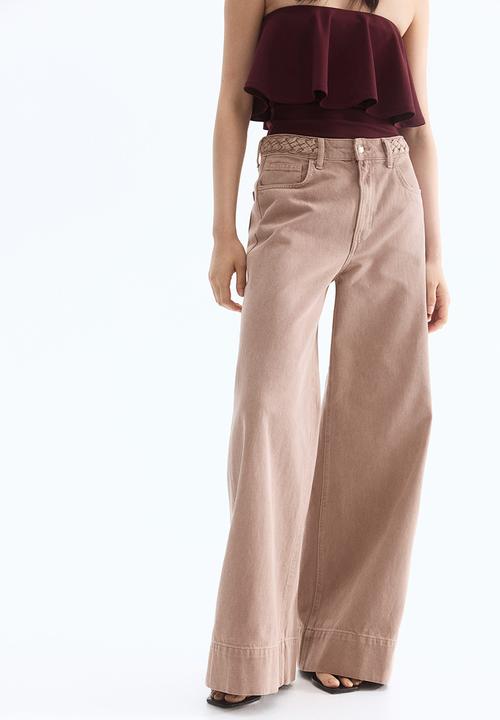 H&M - Wide high jeans - beige