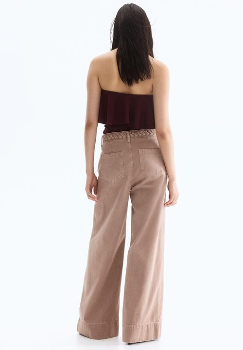 H&M - Wide high jeans - beige