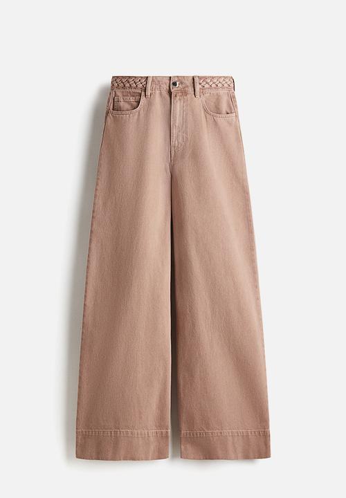 H&M - Wide high jeans - beige