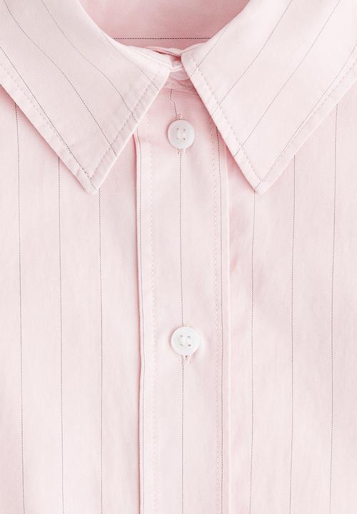H&M - Poplin shirt - light pink/pinstriped