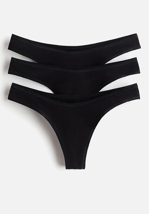 H&M - 3-Pack cotton brazilian briefs - black 