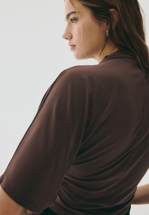 H&M - Draped top - dark brown