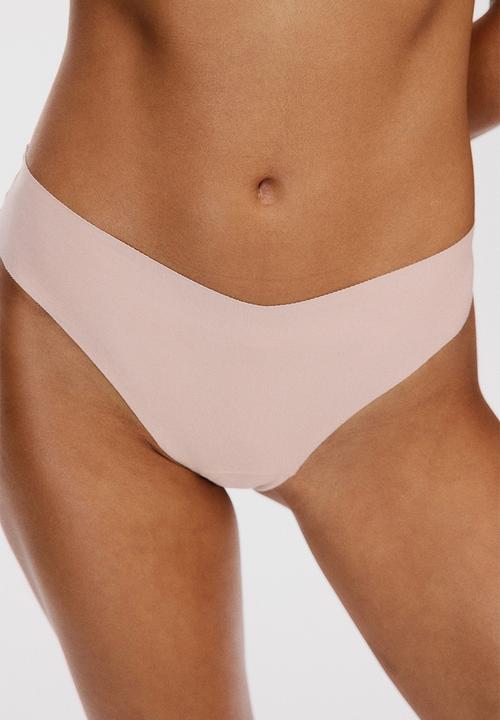 H&M - 3-Pack invisible cotton brazilian briefs - beige
