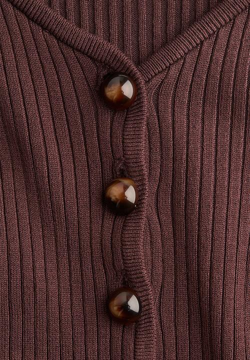 H&M - Rib-knit cardigan - dark brown