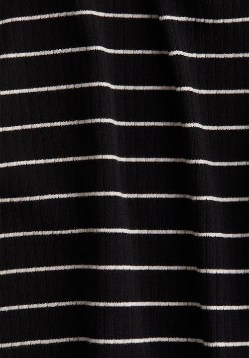 H&M - Cotton-blend trousers - black striped 