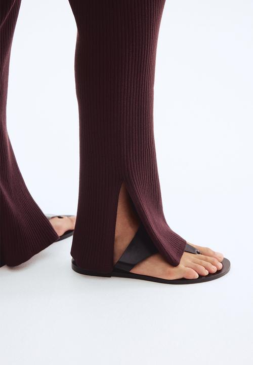 H&M - Rib-knit trousers - dark brown