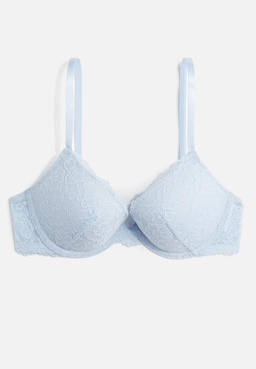 H&M - Lace push-up bra - light blue