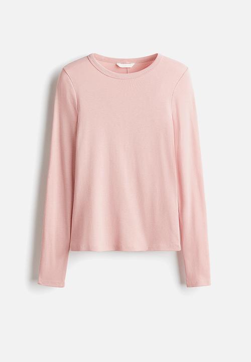 H&M - Long-sleeved jersey top - light pink 