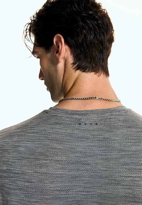 H&M - Mesh sports t-shirt with drymove™ - grey marl 