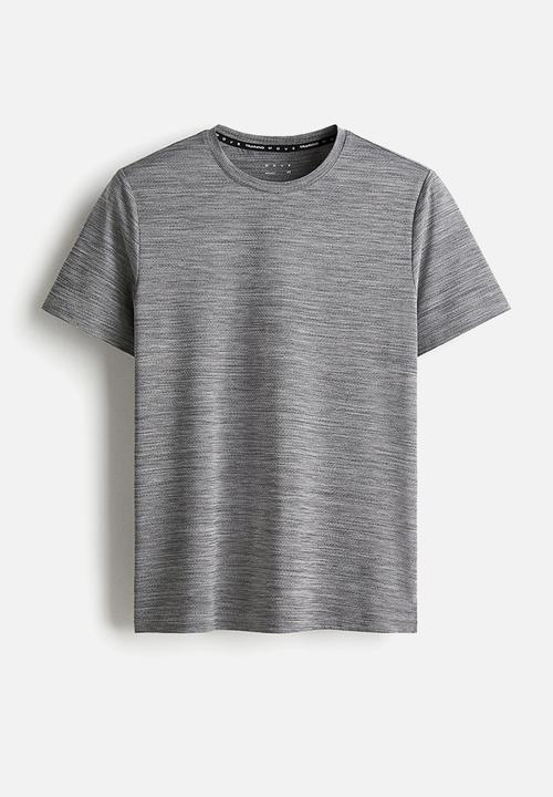 H&M - Mesh sports t-shirt with drymove™ - grey marl 