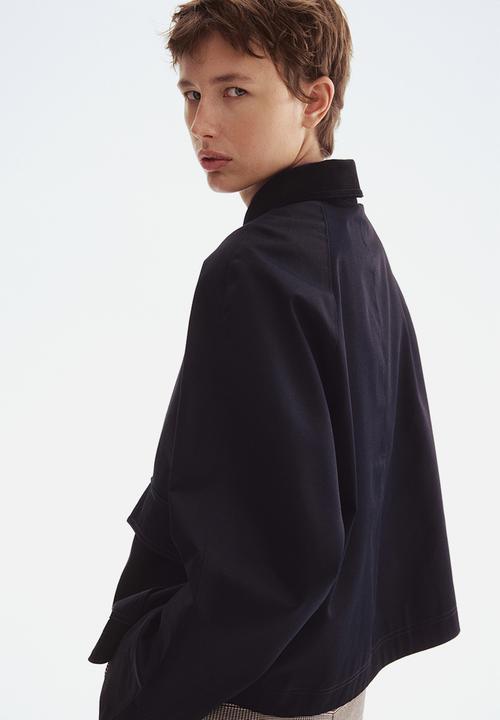 H&M - Corduroy-collar jacket - navy blue