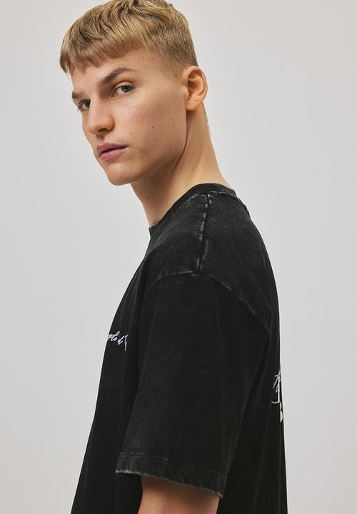 Boxy fit washed t-shirt - black/paris - 1299193002
