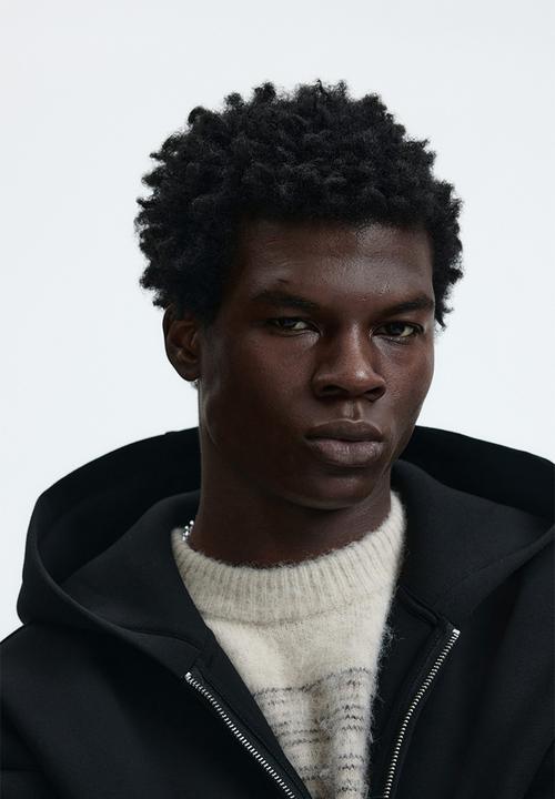H&M - Loose fit scuba zip-through hoodie - black