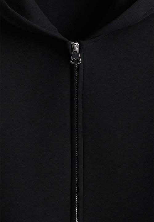 H&M - Loose fit scuba zip-through hoodie - black