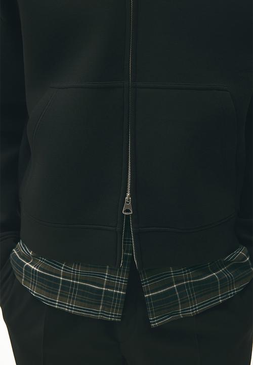 H&M - Loose fit scuba zip-through hoodie - black