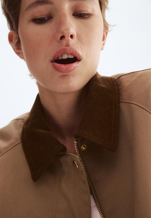 H&M - Corduroy-collar jacket - beige