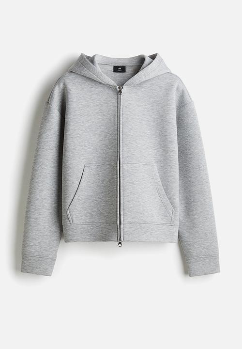 H&M - Loose fit scuba zip-through hoodie - grey marl