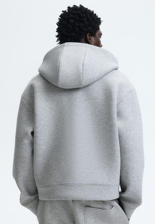 H&M - Loose fit scuba zip-through hoodie - grey marl