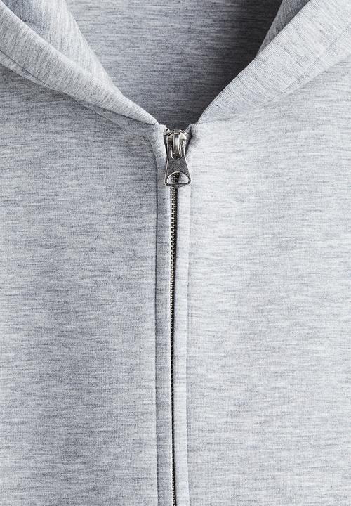 H&M - Loose fit scuba zip-through hoodie - grey marl