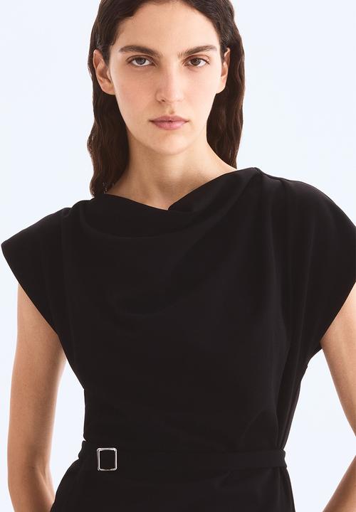 H&M - Draped belted dress - black