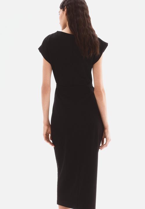 H&M - Draped belted dress - black