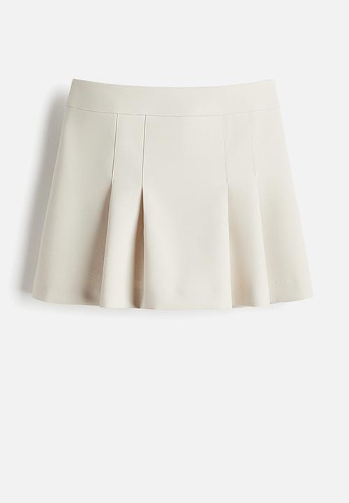 H&M - Pleated skort - light beige