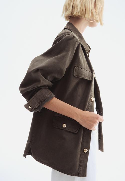 H&M - Twill utility jacket - dark khaki green